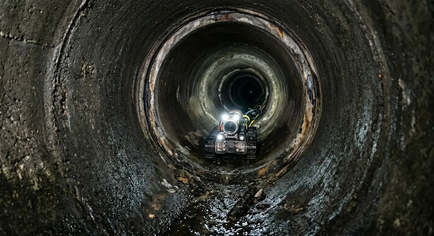 Robotic sewer camera inspecting pipe interior for Sewer Line Repair in Hazel Crest